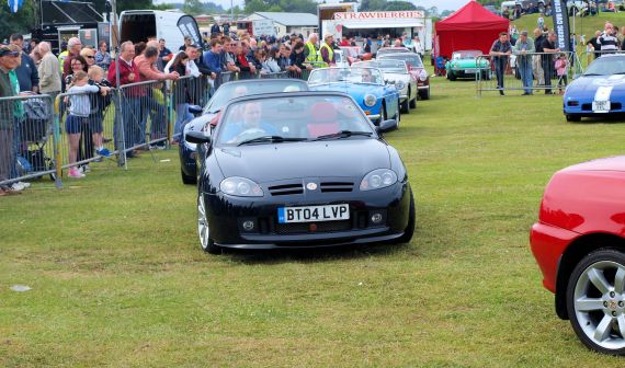 A parade of MGs at Tain Show in June 2016.